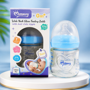 Alternative view of Momeasy Wide Neck Glass Feeding Bottle 120ml (0M+)
