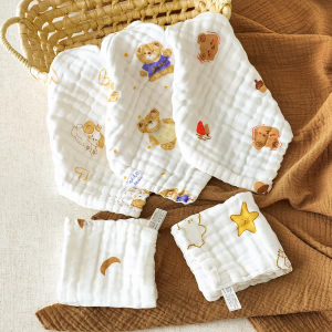 Premium 4-Layer Baby Cotton Gauze Face Towel